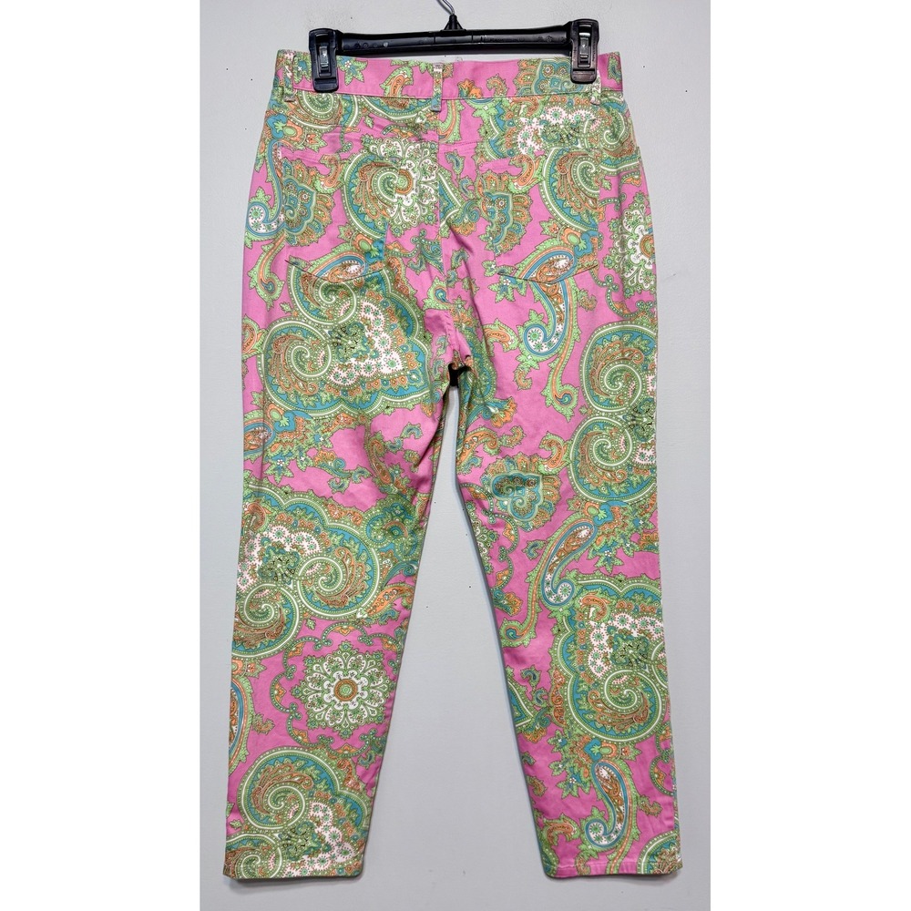 Vintage Y2K Ralph Lauren Paisley Pants Size 6P Hampton Style Preppy Coastal Chic - Picture 3 of 4